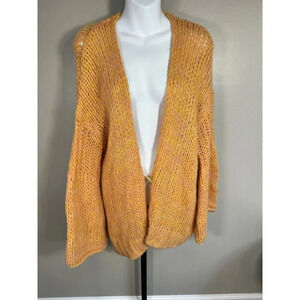 FREE PEOPLE Hometown Cardigan In Yellow Combo S  NDSA OVERSIZED